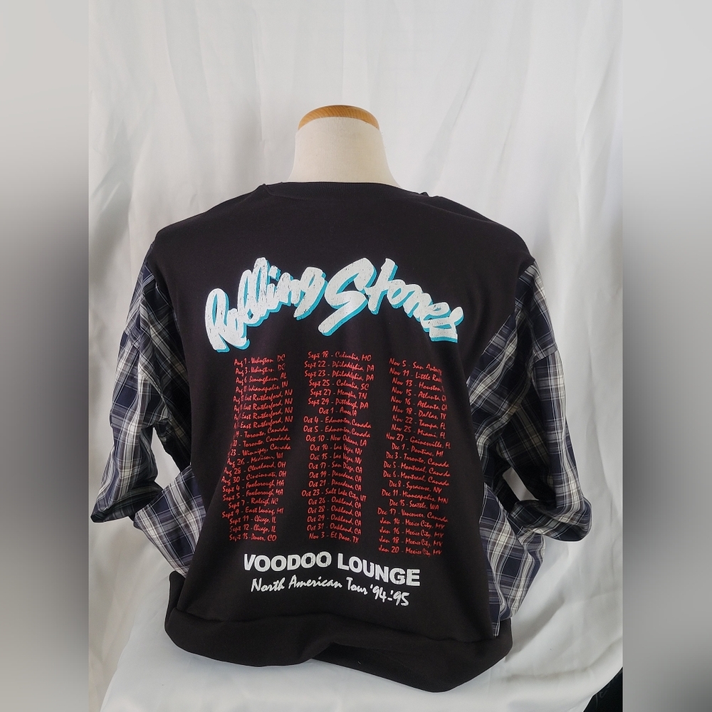 UPCYCLED REMADE REFASHIONED ROLLING STONES 90S SweatShirt XL/XXL - Picture 2 of 7